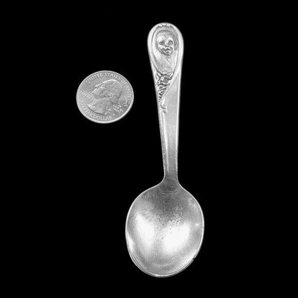 Antique Gerber Baby Winthrop Silver Plated Spoon Artisan Ring Size 9.5 - Picture 4 of 13